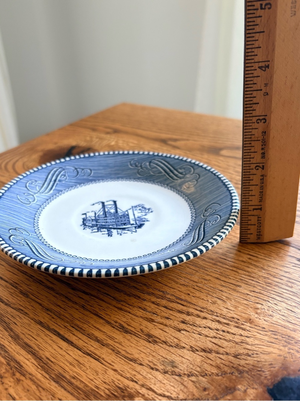 Vintage Currier & Ives “Low Water in the Mississippi"- set of 3 plates- 6 inches - Picture 9 of 10